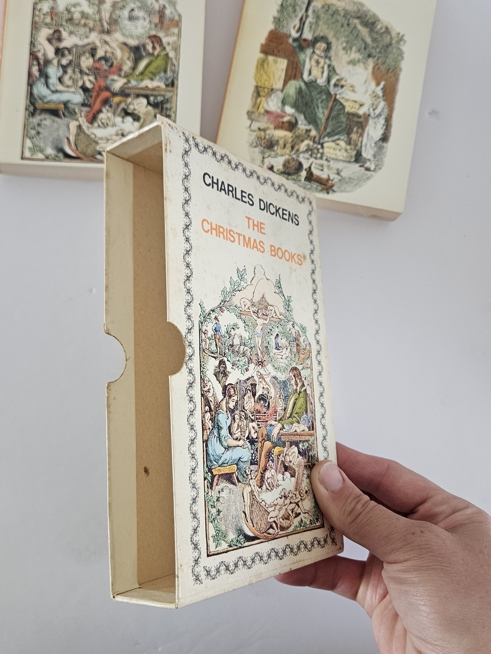 Charles Dickens The Christmas Books Volumes 1 & 2 - Orange Spine Set Vintage - Picture 4 of 6